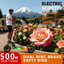 Fast Adult E - Scooter: 70 - Mile Range, 28 mph, Dual Systems Secure