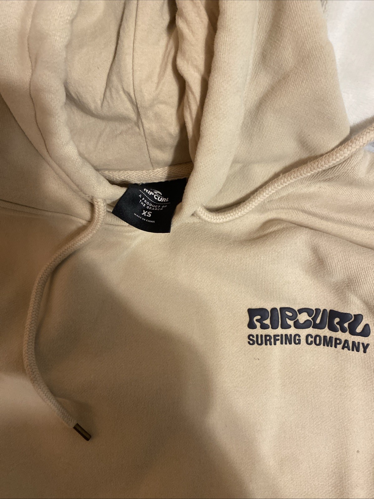 Rip curl hoodie, tan, x small