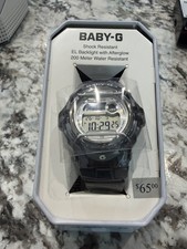 Casio Baby-G Digital Shock Resistant 200m Black Resin Quartz Watch EL Light