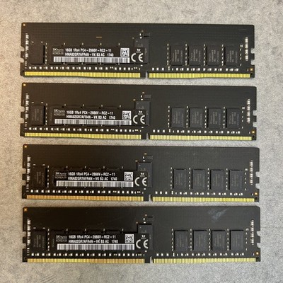 64GB 4x16GB 2666MHz ECC DDR4 Memory SK Hynix HMA82GR7AFR4N