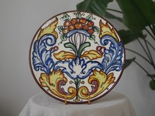 Large Hand Painted Spanish Wall Plate, 31 cm, Colourful Vintage Majolica Style