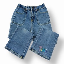 Vintage Y2K Disney Fairies Tinker Bell Bootcut Denim Jeans Girls Size 6