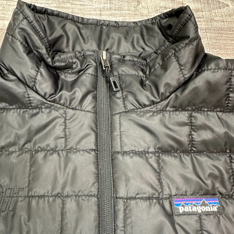 Chaqueta Patagonia Nano Puff Hombres XL Negra Cremallera Completa Ligera Puffer Embalable Foto 4 de 4