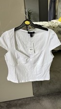 Bnwt White Sweetheart Neck Top