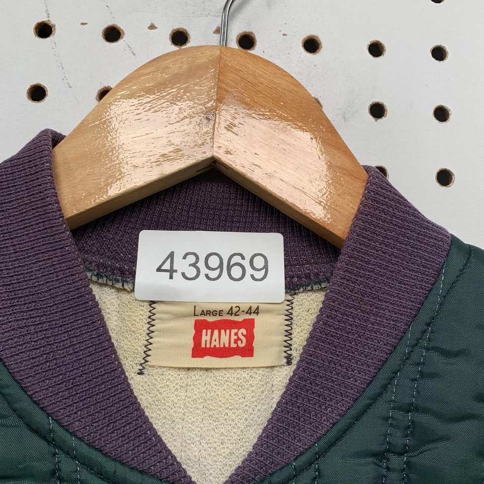 Chaqueta De Colección Años 60 Hanes Acolchada Forrada Térmica Para Hombre Grande Verde Hecha en EE. UU. Foto 3 de 4