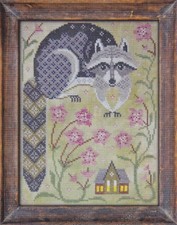 Cottage Garden, A Year in the Woods #4, Cross stitch pattern, The Raccoon