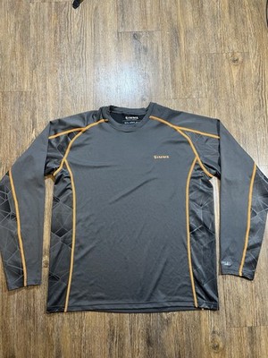 Simms SolarFlex Fishing Shirt Mens Medium UPF Sun Performance Long Sleeve