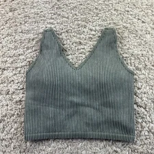 90 Degrees By Reflex Stonewash Seamless Alamo Bra Womens Size Medium Green 