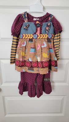 Matilda jane Paint By Numbers Purple Set Outfit 3 Piece Matching 2T