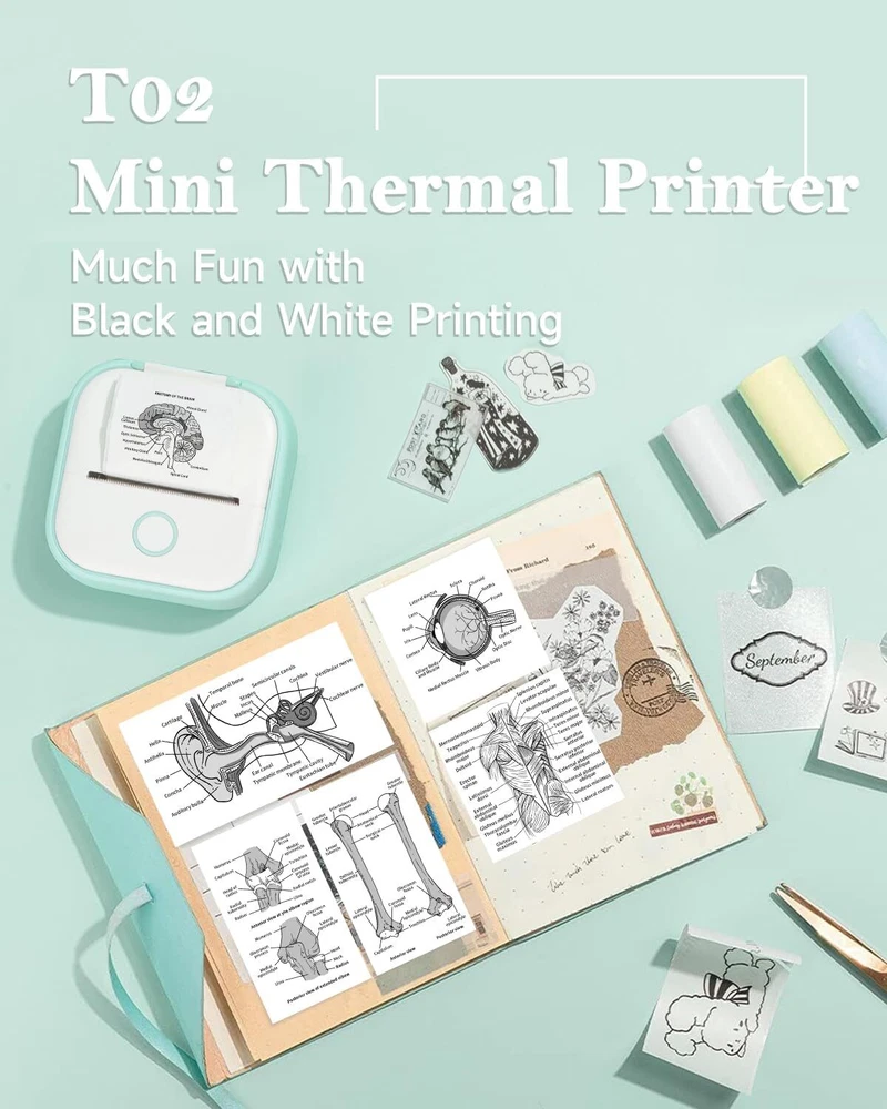 Phomemo T02 Mini Wireless Pocket Thermal Photo Printer Fast Shipping US