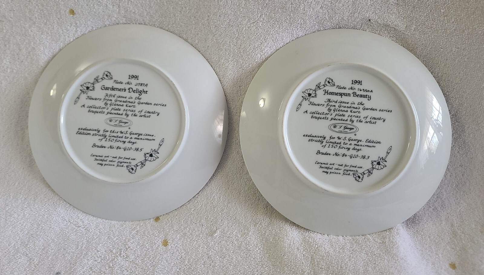 (2) Flowers From Grandma's Garden Series Collector Plates eBay