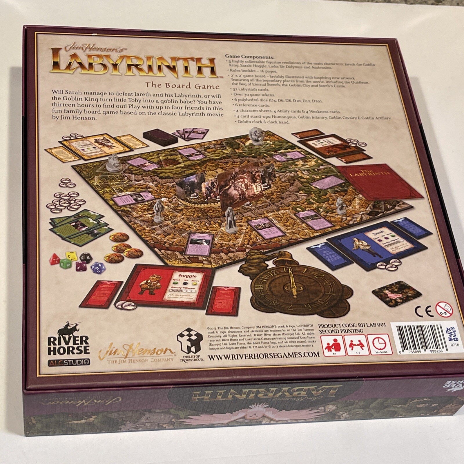Jim Hensons LABYRINTH The Board Game River Horse Games COMPLETE Excellent