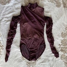 Balera maroon Ruched Long Sleeve Adult Size SA