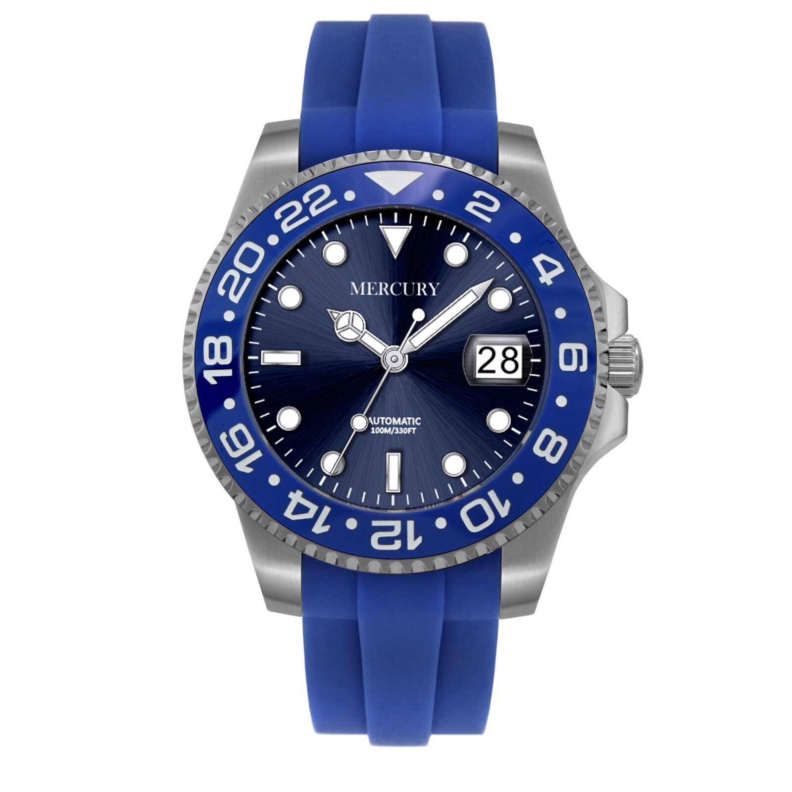Montre mercury MEA487-SX-9 bleu montre homme étanche avec bracelet acier