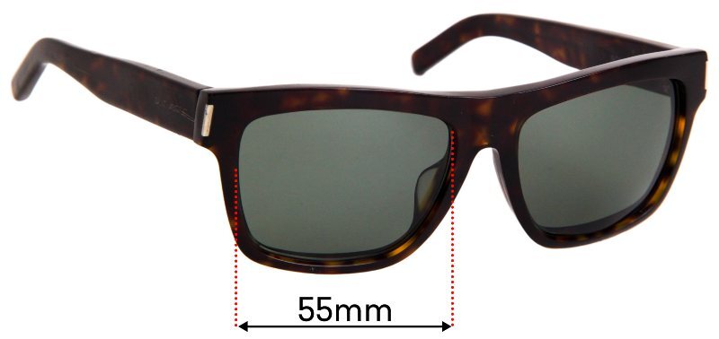 Lenti di ricambio per occhiali da sole SFx adatte a Saint Laurent B larghezza 5 55 mm