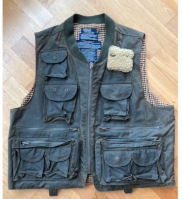 Vintage Ralph Lauren Waxed Cloth Fly Fishing Vest - New with tags