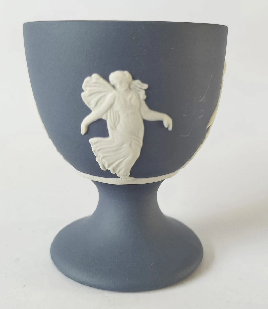 Wedgwood Portland Blue Jasper Egg Cup - Dancing Hours - jasperware