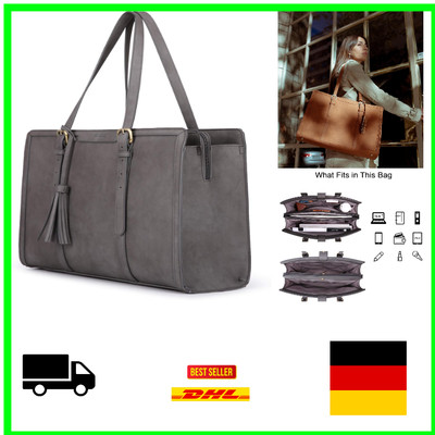 Premium ECOSUSI Laptoptasche 15,6 Zoll Damen Shopper Aktentasche mit 3 Fächern