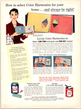 1956 Super Kem-Tone Paint Vintage Print Ad Sherwin-Williams Color Harmony