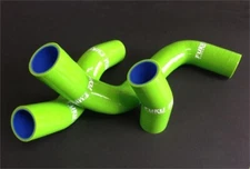 Subaru BRZ Scion FRS Silicone Radiator Hose Green Snake skin finish Fuku Works