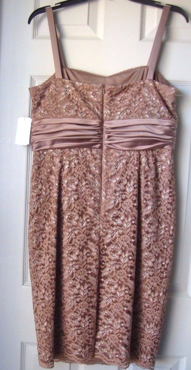 New KM Collection By Milla Bell Ladies 2 Piece Metallic Lace Dress Oatmeal  Sz 8 | eBay