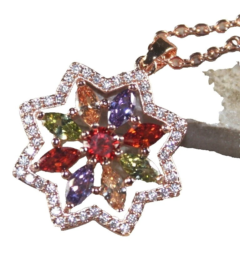 Amatista Rosa Collares y colgantes De moda enchapado en oro