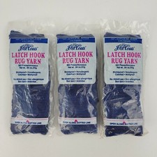 Vtg 3 Packs J P Coats Latch Hook Rug Yarn 853 Soft Navy 100 Acrylic 320pcs 4ply