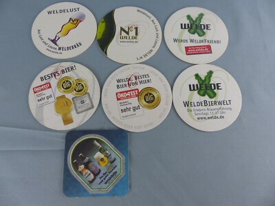 Lot of 7 different SOUS BOCK WELDE N°1 beer mats bierviltje Bierdeckel D60