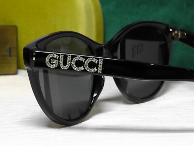 Gucci GG0419S Round Cat Eye Black w/ Crystal Frame  display picture 1