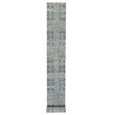 2'7" x 27'10" Dark Grey Hand Knotted XL Runner Oriental Rug R65648