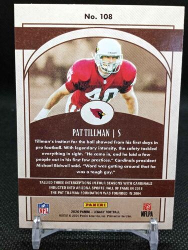 Pat Tillman 2020 Panini Legacy Arizona Cardinals - Foto 2 di 3