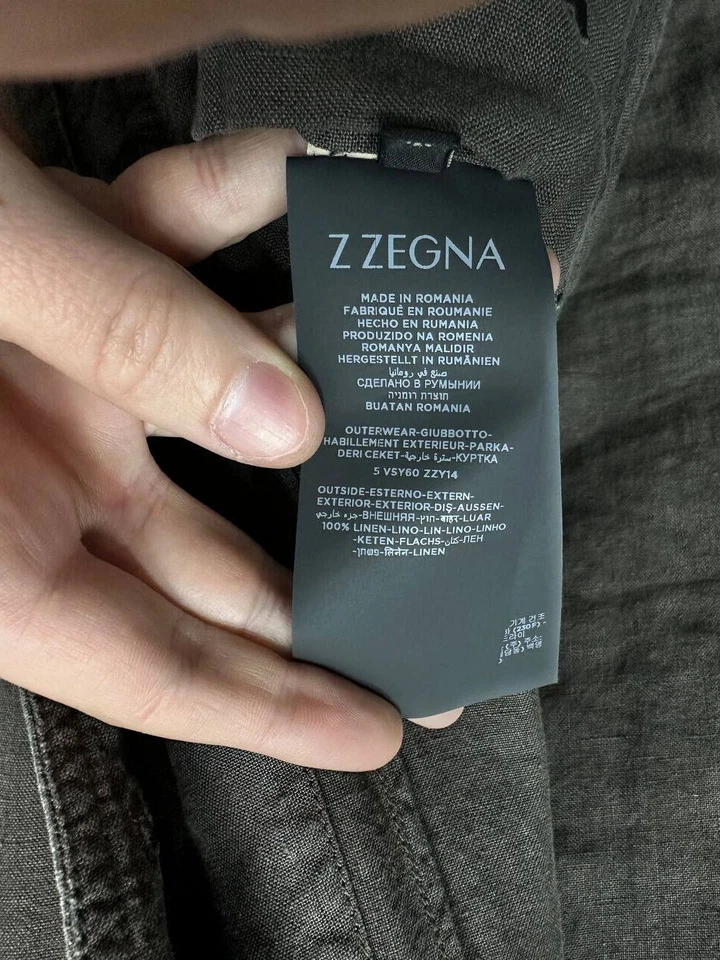 Chaqueta Blazer Abrigo Deportivo Z Zegna Marrón 100% Lino Talla M Foto 4 de 4