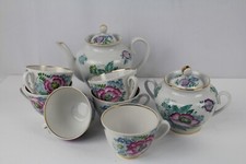 Imperial Lomonosov Porcelain Tea Set Made in USSR Gold Floral
