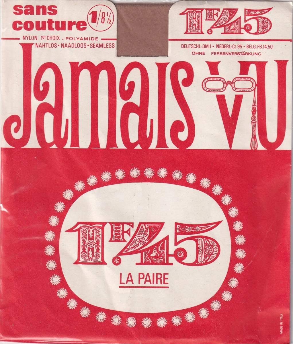 1 paire de bas nylon FF voile vintage, SERMO, beige foncé