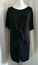 Size uk 16 Boohoo Black Knotted Front Stretchy Dress (AV24-14)