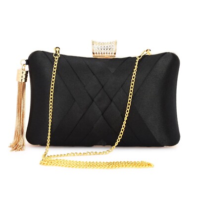 Handcrafted Women's Black Hand Bag For Ladies Girls Party Wear