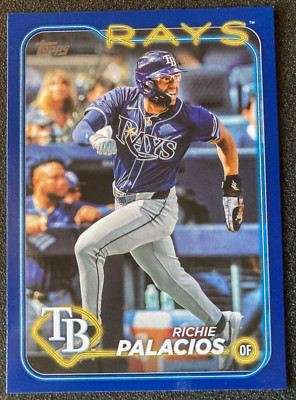 2024 Topps Update US213 Richie Palacios ROYAL BLUE SP. Tampa Bay Rays
