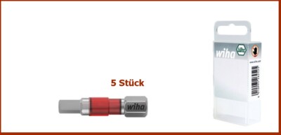 Wiha Bit MaxxTor 29er® Mit Torsionszone – Für Impact-Schrauber, Sechskant 1/4“, 6,0 Mm, Rot