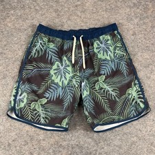 Fair Harbor Mastos Anchor Swim Trunks Lined Navy Evergreen Mens Large L