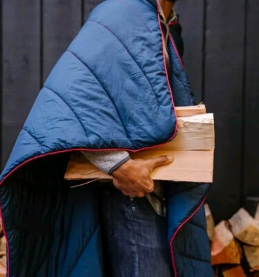 Rumpl The Nanoloft Puffy Blanket Travel Size 38”x 52” In Deepwater