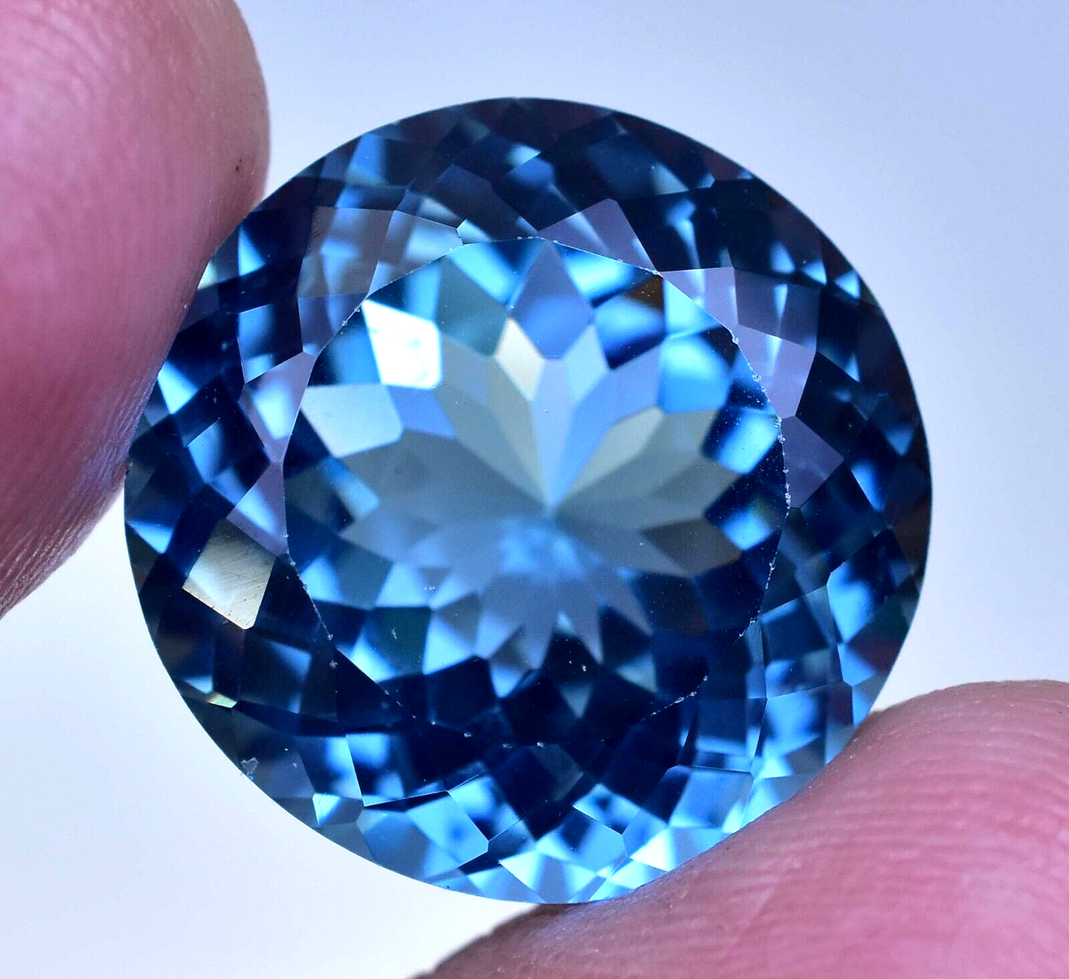 Ct Natural LONDON Blue Topaz Round Flawless CERTIFIED Loose