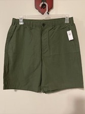 Gap Mens Linen Blend Green Eastic Waist Medium Shorts NWT A3602