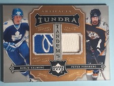 Borje Salming Peter Forsberg Limited /35 UD Tundra Tandem Patches 2007-08 NM-M