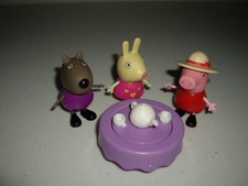 T6 EUC PEPPA PIG Tea in the Parlor Purple Tea Table 3 Figures Rebecca Danny Dog