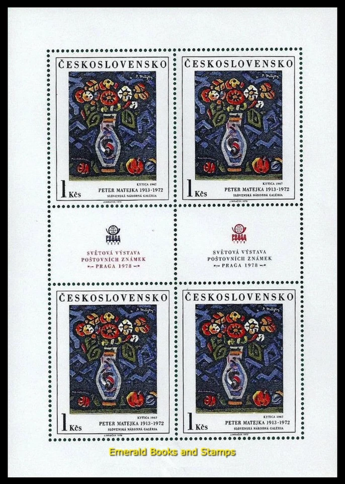 EBS Checoslovaquia 1976 - Arte - Pinturas florales - Michel 2351-2354 KB MNH** $40 Foto 2 de 4