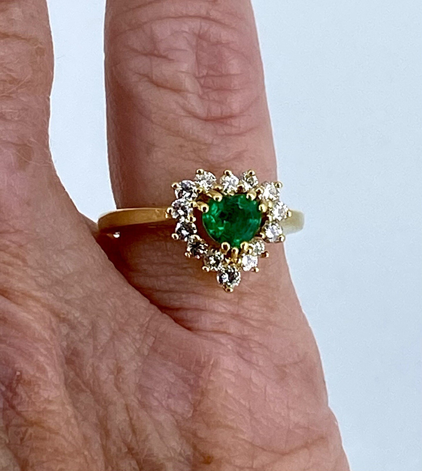 Kurt Wayne 18K Yellow Gold Heart Shaped Emerald a… - image 10