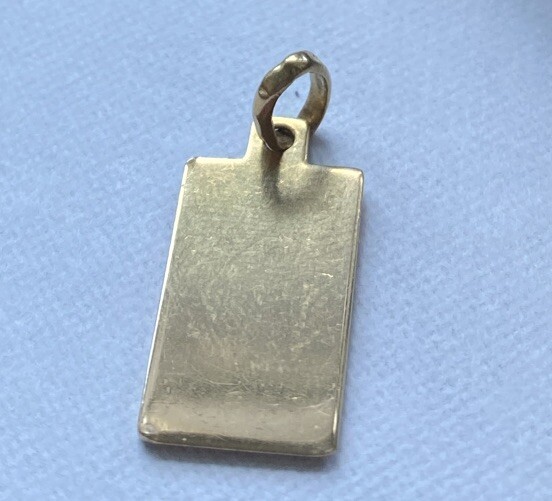 18KT Yellow Gold Solid  Rectangular Pendant 20 mm… - image 2