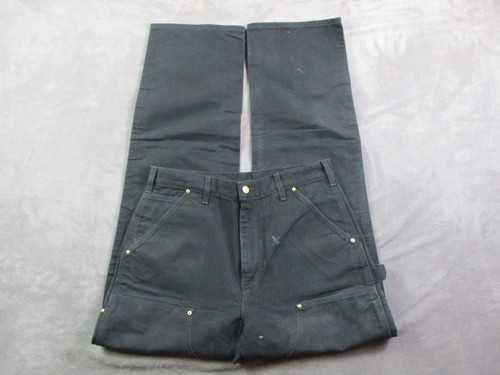 Vintage Carhartt Double Knee Carpenter Jeans Men's 33x29 Black B01 Loose Fit USA - Picture 8 of 19