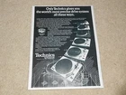 Technics Turntable Ad, 1977, SL-1400,SL-1300,SL-1500,Sl-1350,SL-1200, 1 page