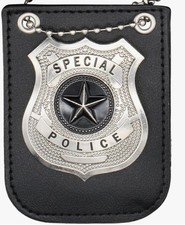 Police Badge Fancy Dress Pretend Play Policeman Police Woman Lanyard on Chain f